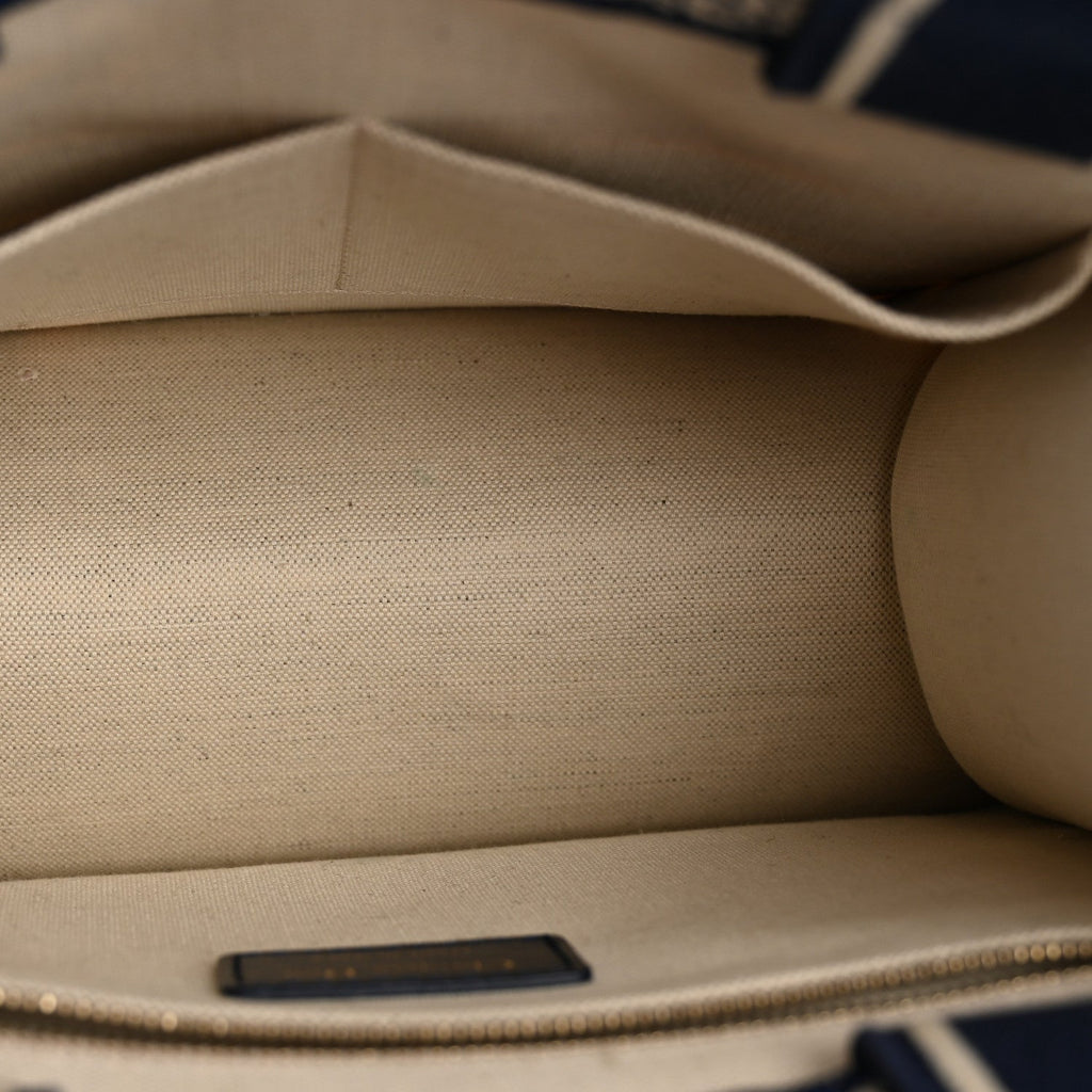 Christian Dior Calfskin Dioriviera Toile De Jouy Small Book Tote With Strap Blue Multicolor