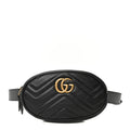 Gucci Calfskin Matelasse GG Marmont Belt Bag 95 38 Black