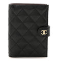Caviar Quilted Passport Holder Black