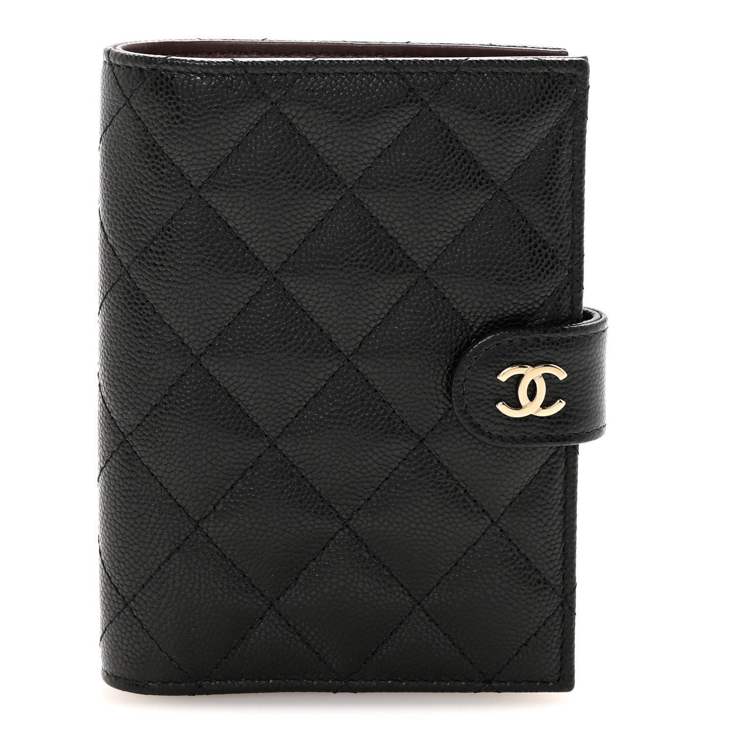Caviar Quilted Passport Holder Black