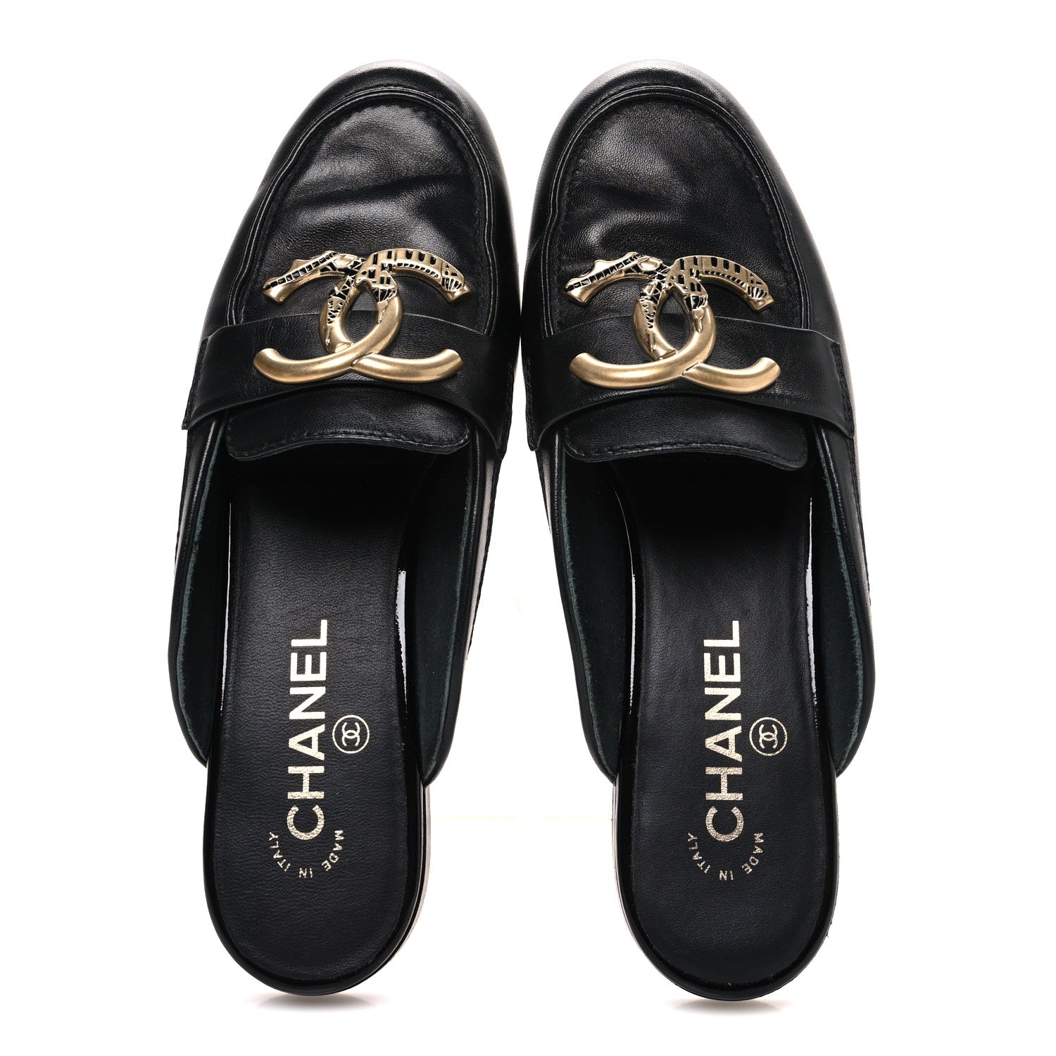 Lambskin CC Mules 38 Black