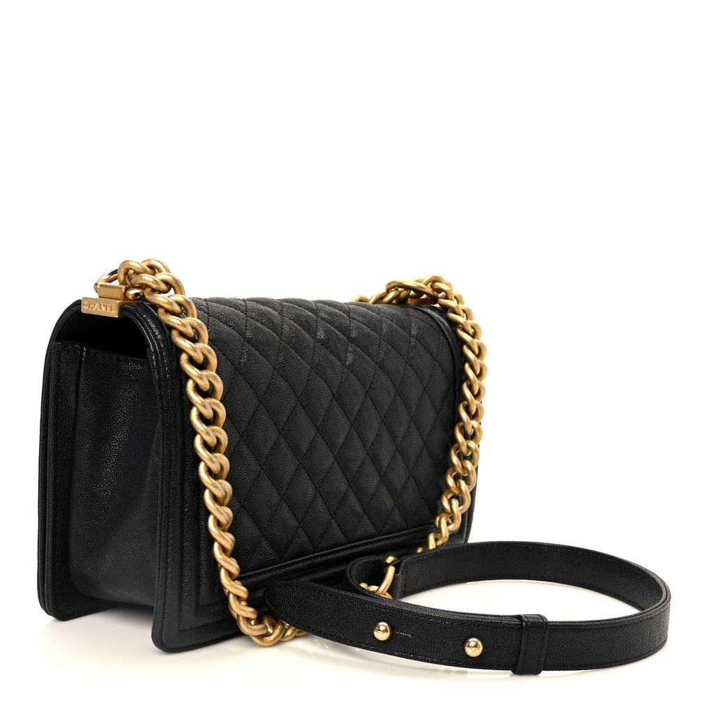 Chanel Caviar Quilted Medium Boy Flap Navy