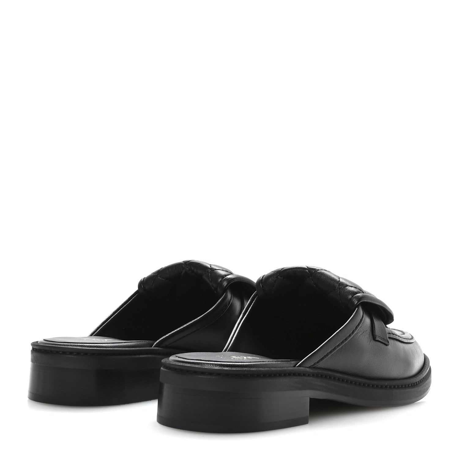 Lambskin Quilted CC Turnlock Mules 36.5 Black