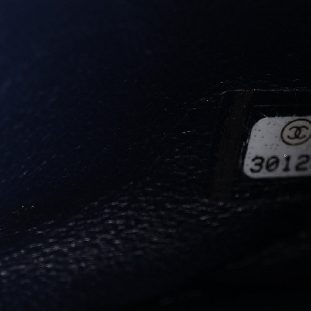 Chanel Tweed Sequin Timeless Classic Chained Double Flap Navy Blue