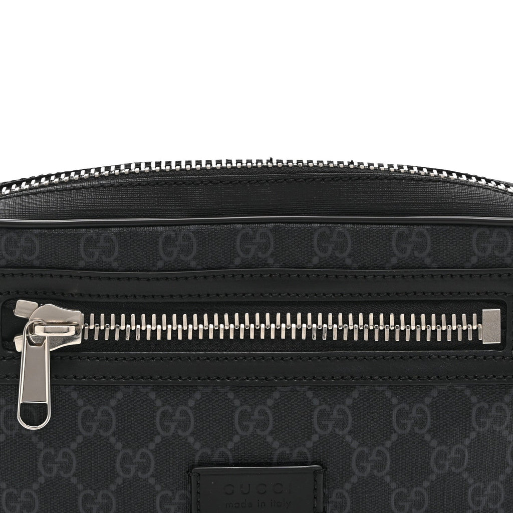 Gucci Soft GG Supreme Monogram Web Belt Bag Black Grey