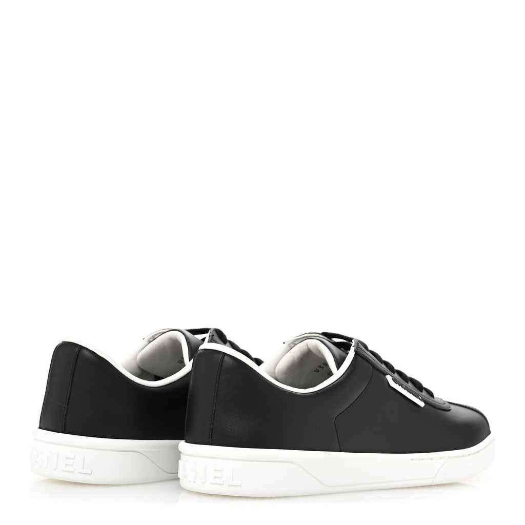 Calfskin CC Womens Sneakers 37 Black