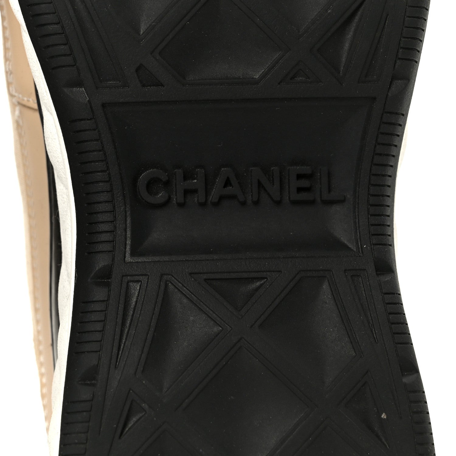 Chanel Velvet Calfskin Mixed Fibers CC Sneakers 37.5 Beige