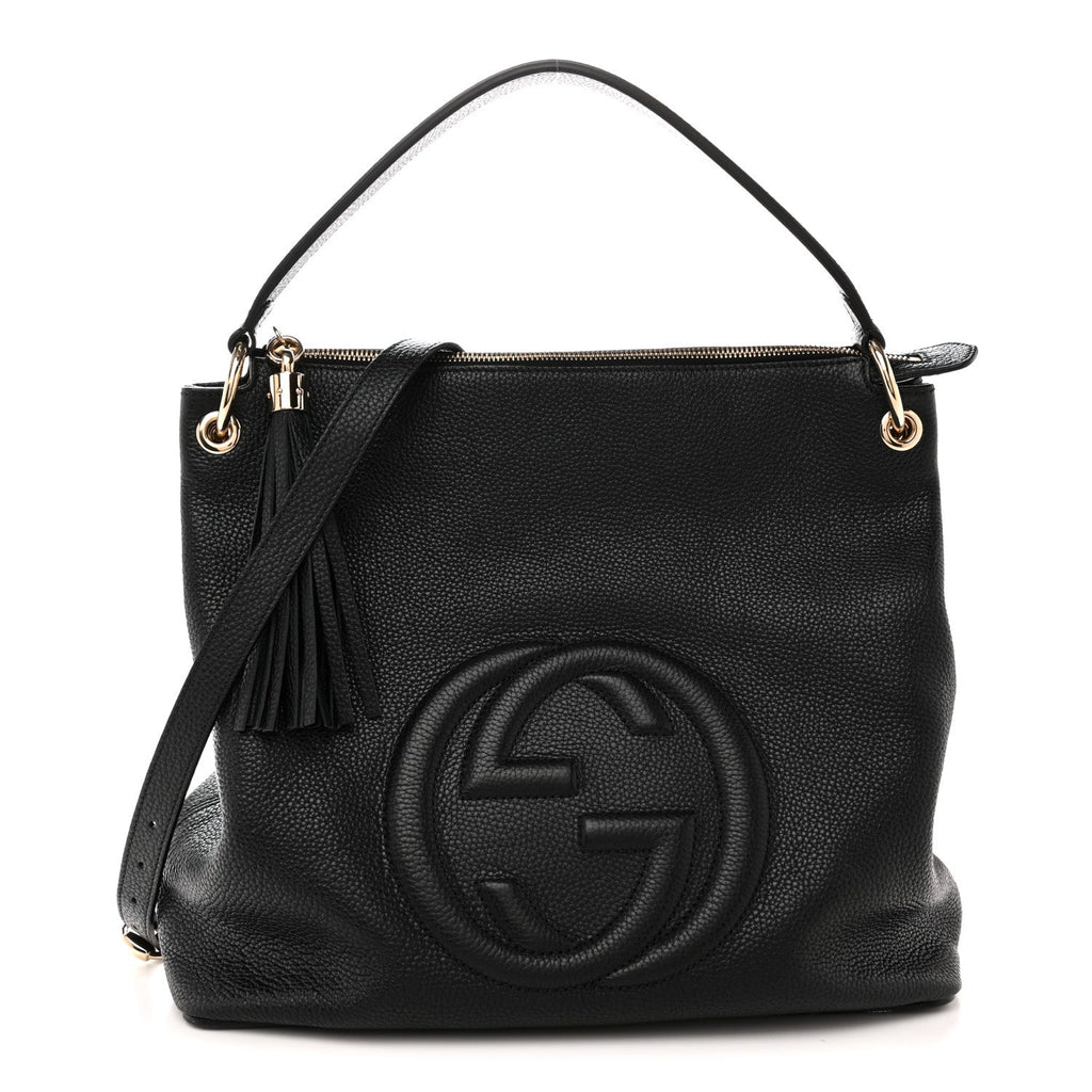 Gucci Pebbled Calfskin Large Soho Hobo Black