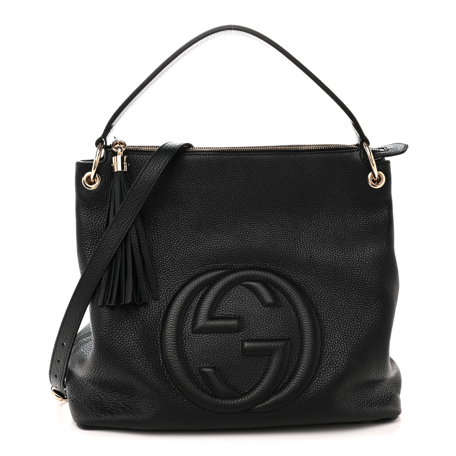 Gucci Pebbled Calfskin Large Soho Hobo Black