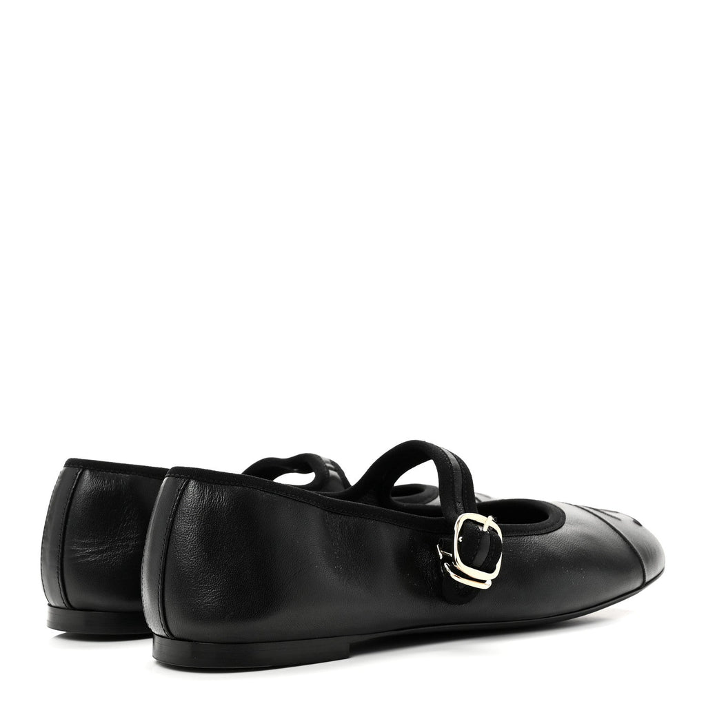 Lambskin Mary Jane Flats 40 Black