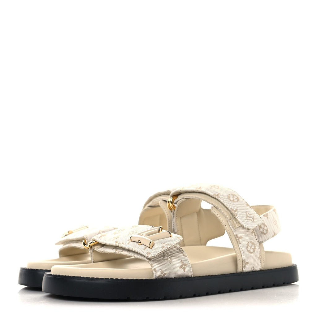 Louis Vuitton Monogram LV Sunset Comfort Flat Sandals 39 Dune Beige