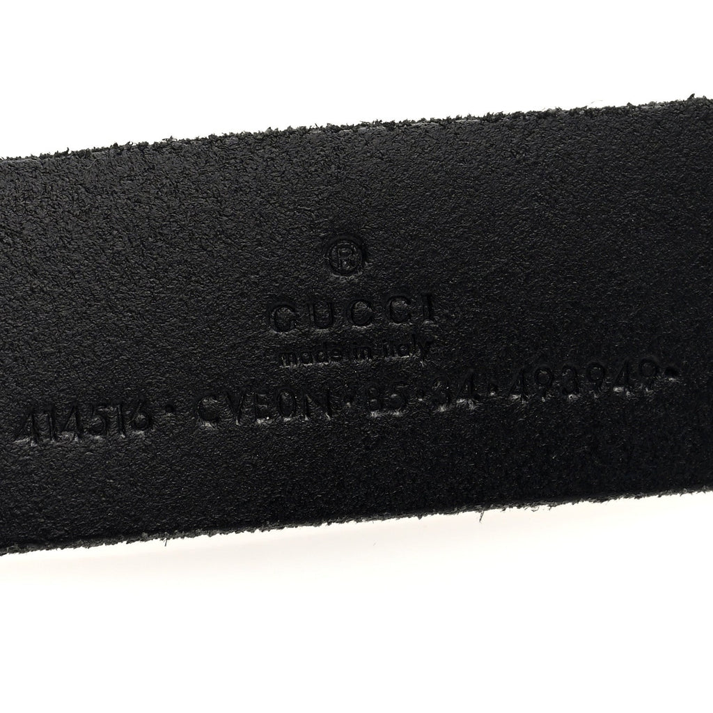 Gucci Cuoio Toscano Nickel Double G 85 34 Belt Black