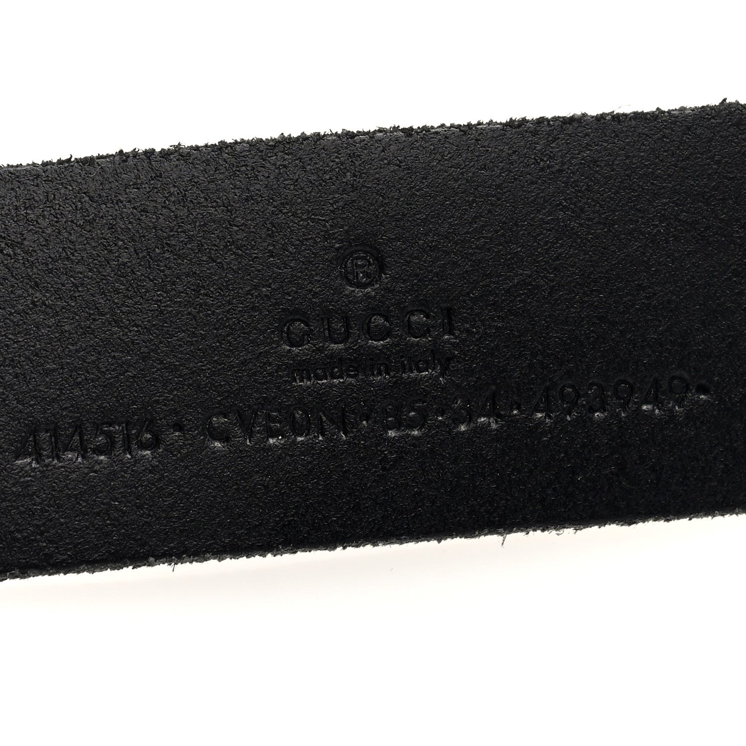 Gucci Cuoio Toscano Nickel Double G 85 34 Belt Black