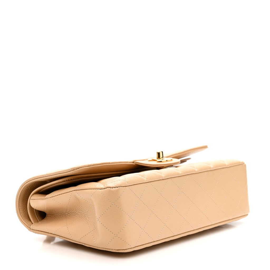 Chanel Caviar Quilted Medium Double Flap Beige