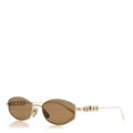 Gucci Metal Logo Oval Sunglasses GG1802S Gold