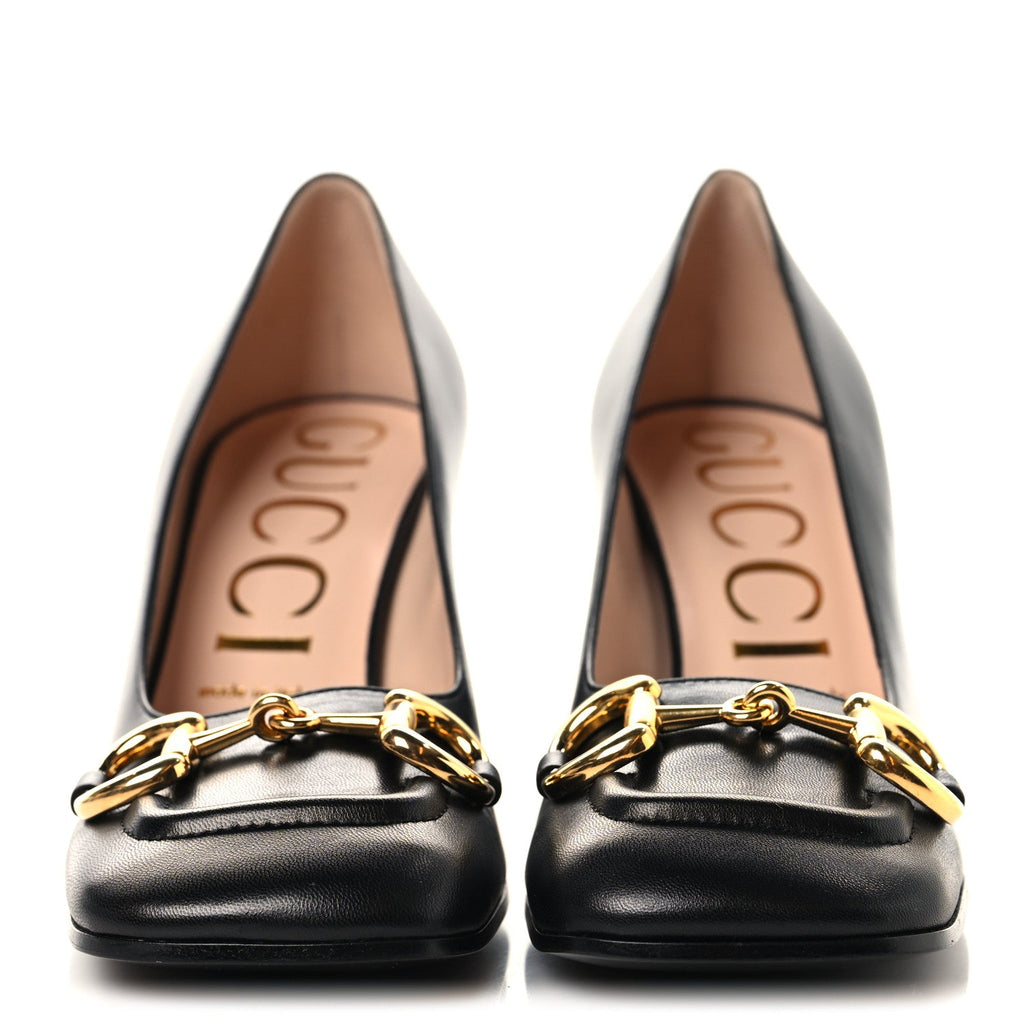 Gucci Malaga Kid Horsebit 75mm Pumps 38 Black