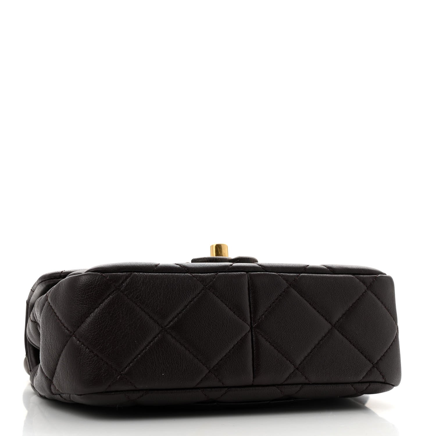 Chanel Lambskin Wenge Quilted Mini Fashion Wood Square Flap Dark Purple