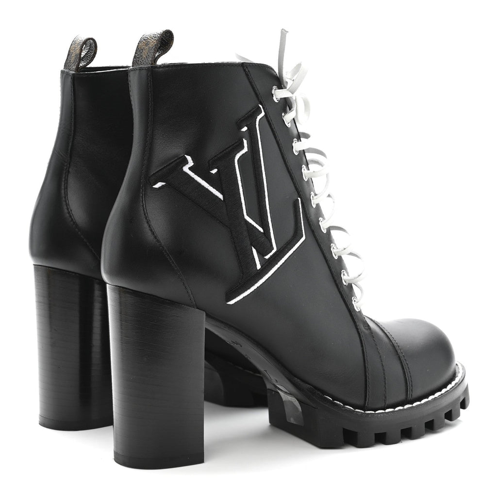 Louis Vuitton Calfskin Monogram Star Trail Ankle Boots 41 Black