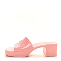 Gucci Rubber Gucci Logo Womens Platform 20/60mm Slide Sandals 38 Wild Rose