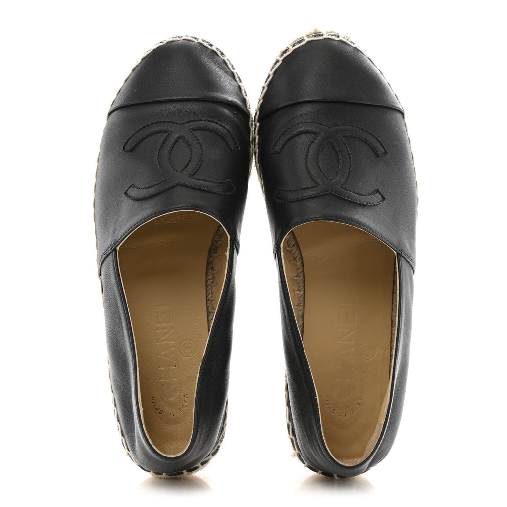 Lambskin CC Espadrilles 36 Black