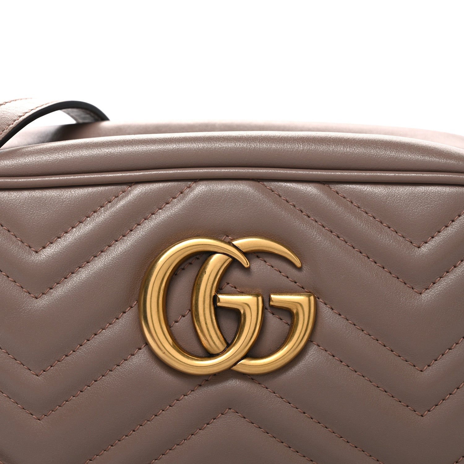 Gucci Calfskin Matelasse Small GG Marmont Chain Shoulder Bag Porcelain Rose