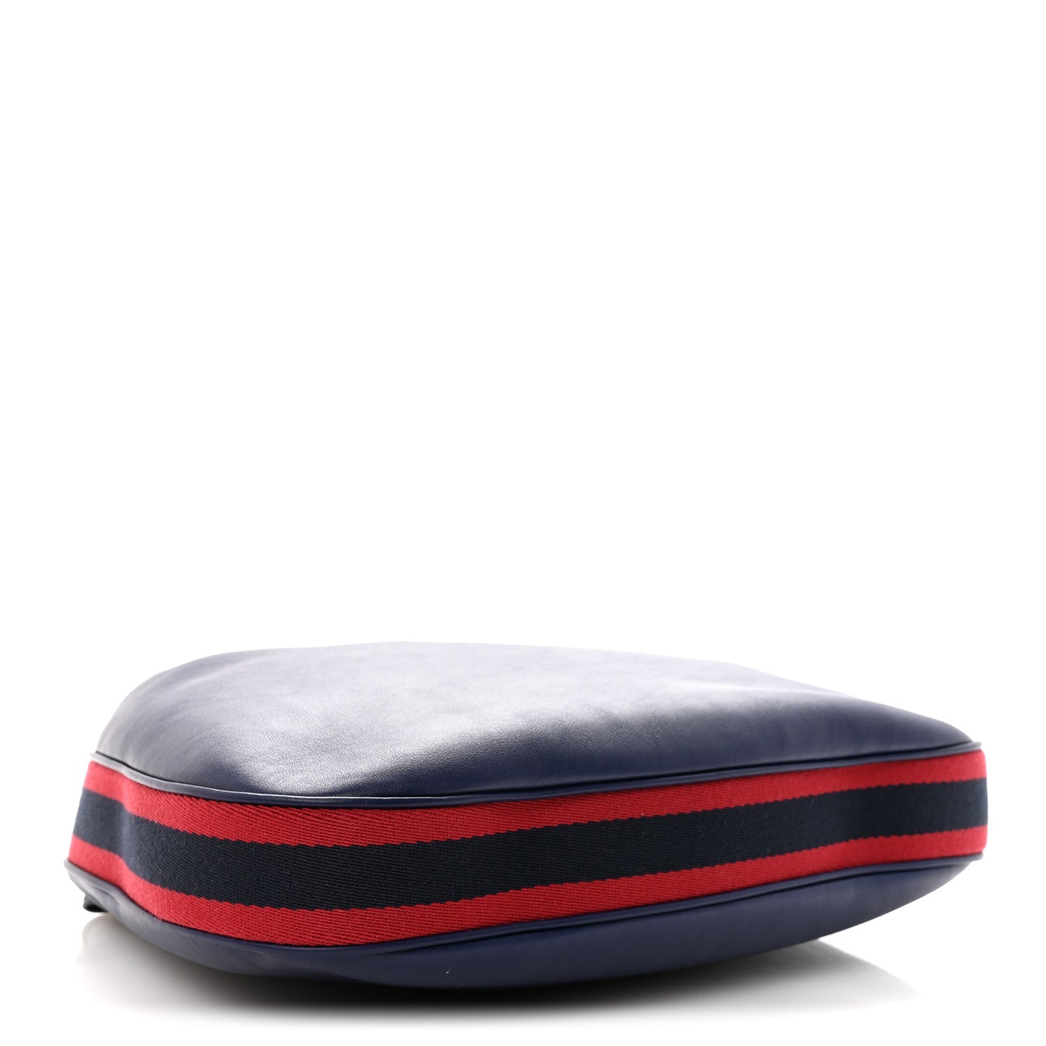 Gucci Aria Calfskin Web Large Attache Shoulder Bag Navy