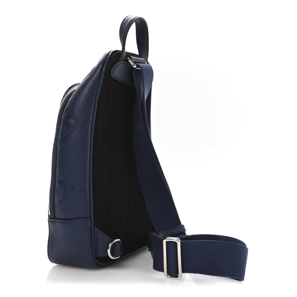 Gucci Piuma Calfskin Jumbo GG Embossed Sling Crossbody Royale