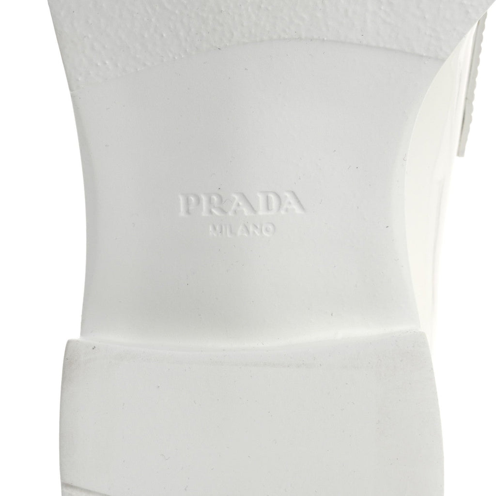 Prada Vernice Triangle 50mm Loafers 39.5 White