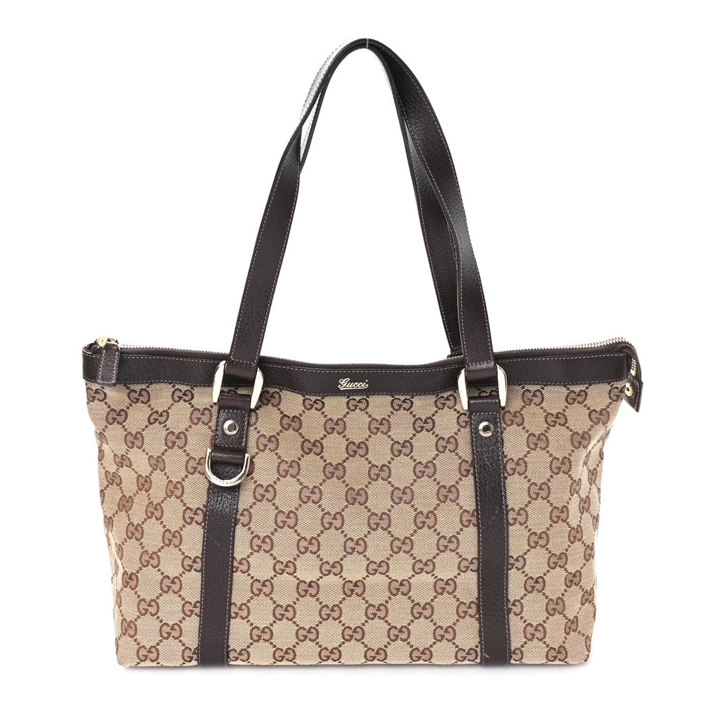 Gucci Monogram Medium Abbey Tote Dark Brown
