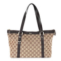 Gucci Monogram Medium Abbey Tote Dark Brown