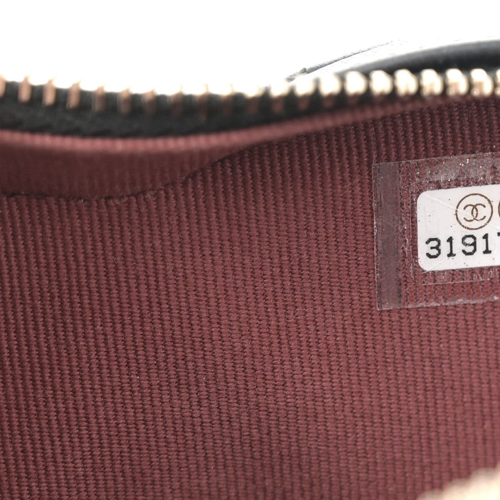 Chanel Lambskin Quilted CC In Love Heart Clutch With Chain  Black