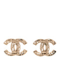 Chanel Tweed Effect CC Earrings Gold