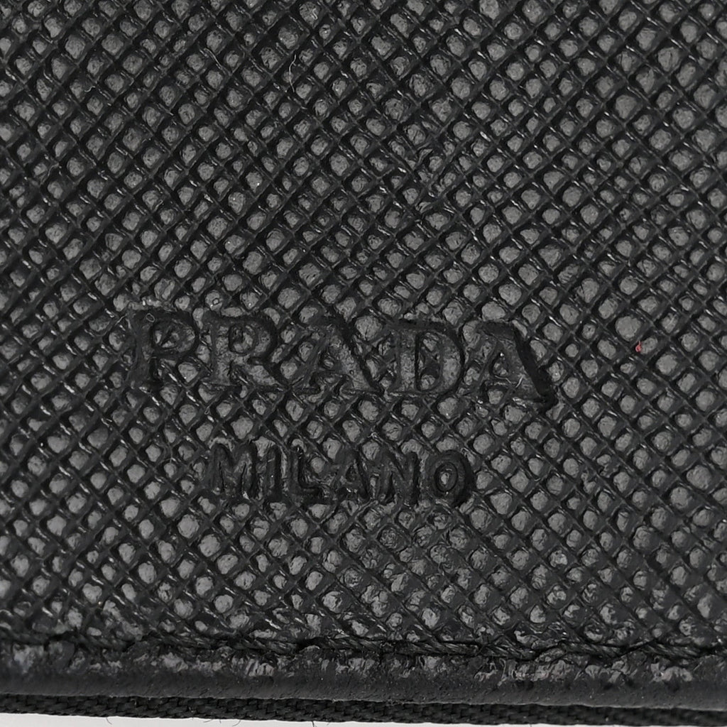 Prada Tessuto Nylon Tri-Fold Compact Wallet  Black