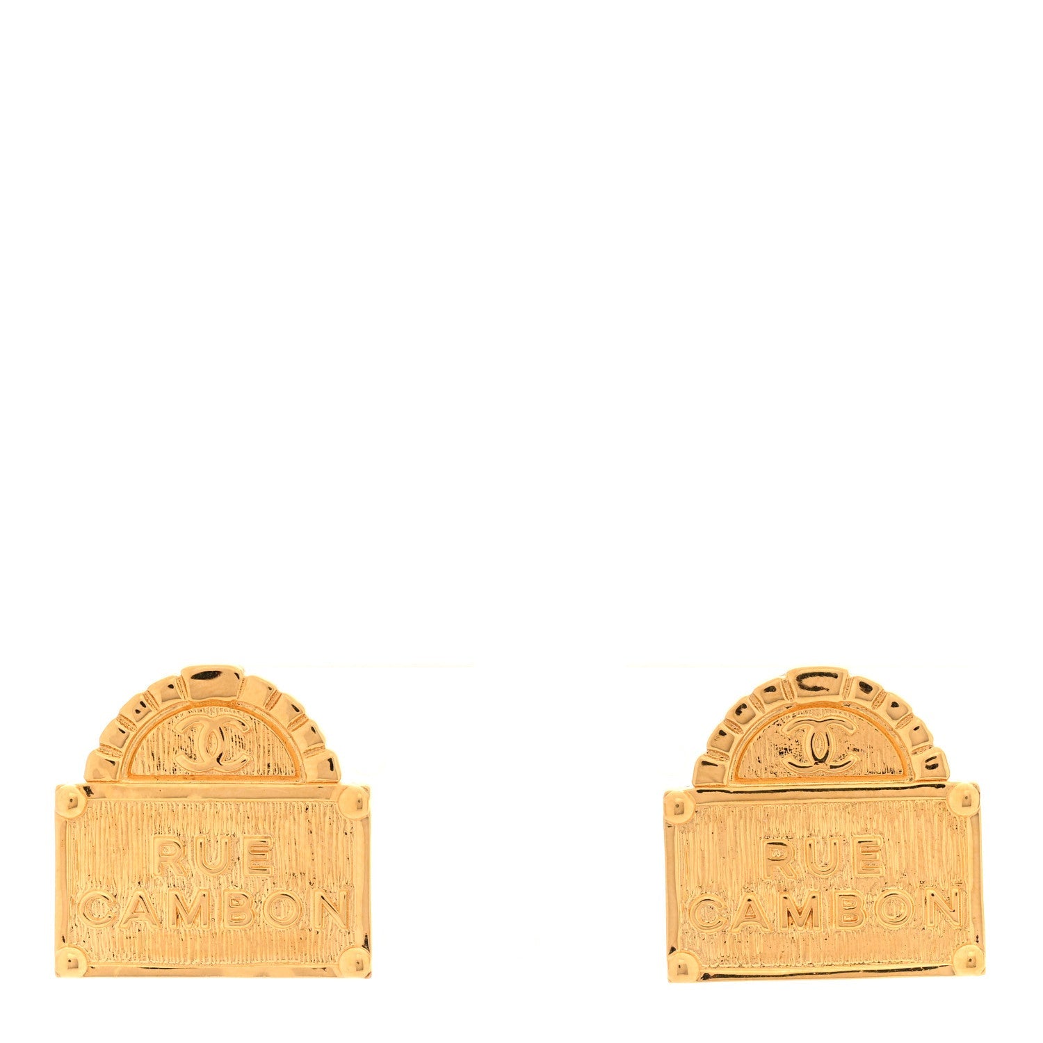 Metal Rue Cambon Earrings Gold
