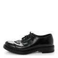 Prada Spazzolato Triangle Mens Derby Loafers 8 Black