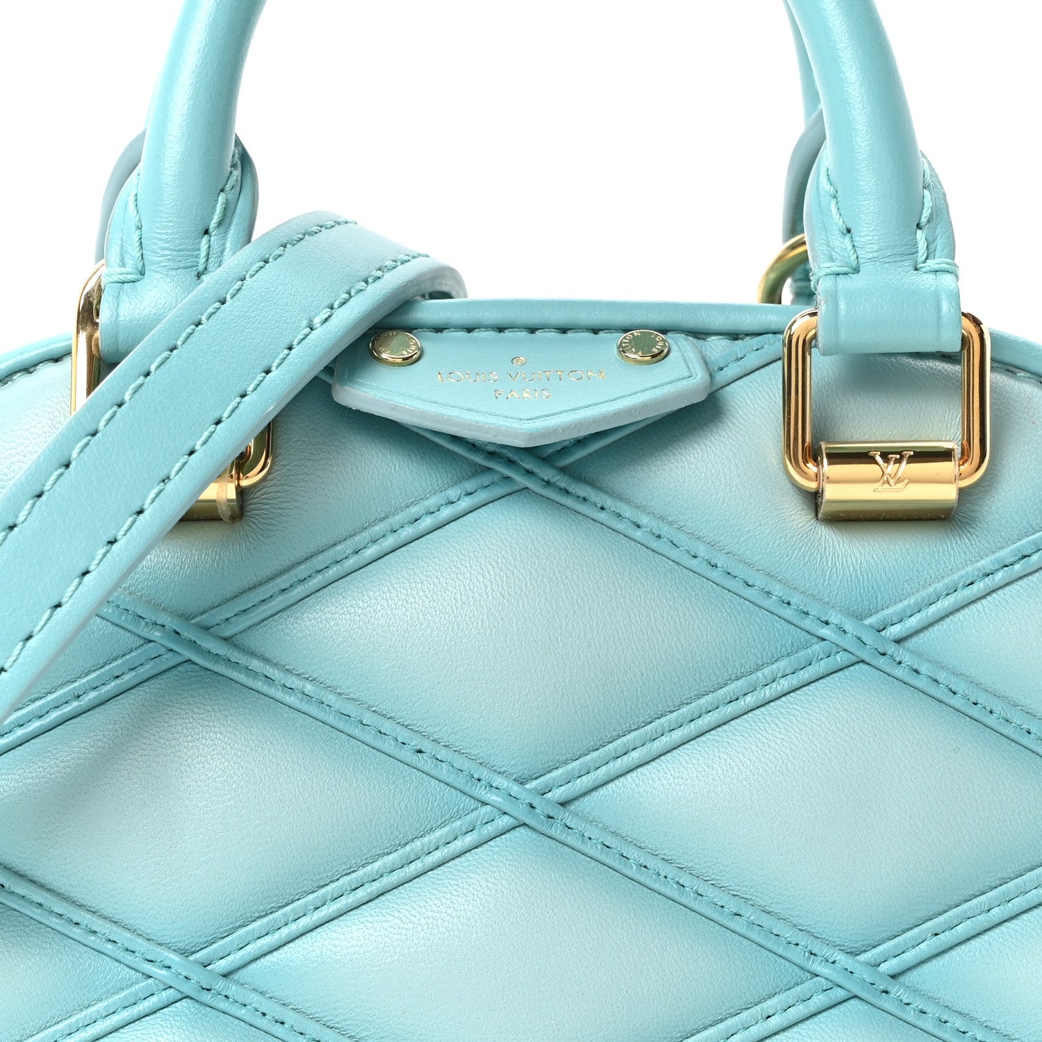 Louis Vuitton Lambskin Malletage Alma Nano Lagoon Blue