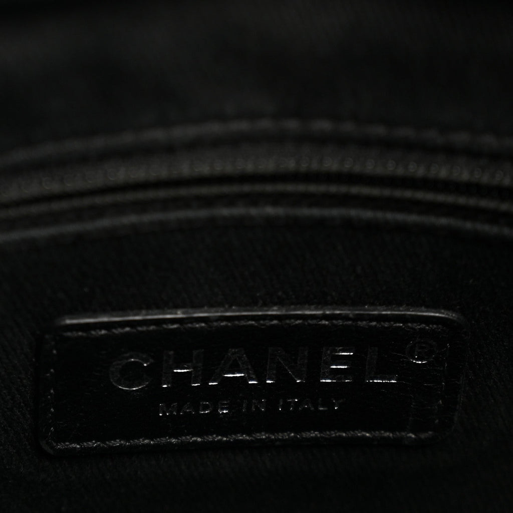 Chanel Canvas Deauville Drawstring Bucket Bag Black