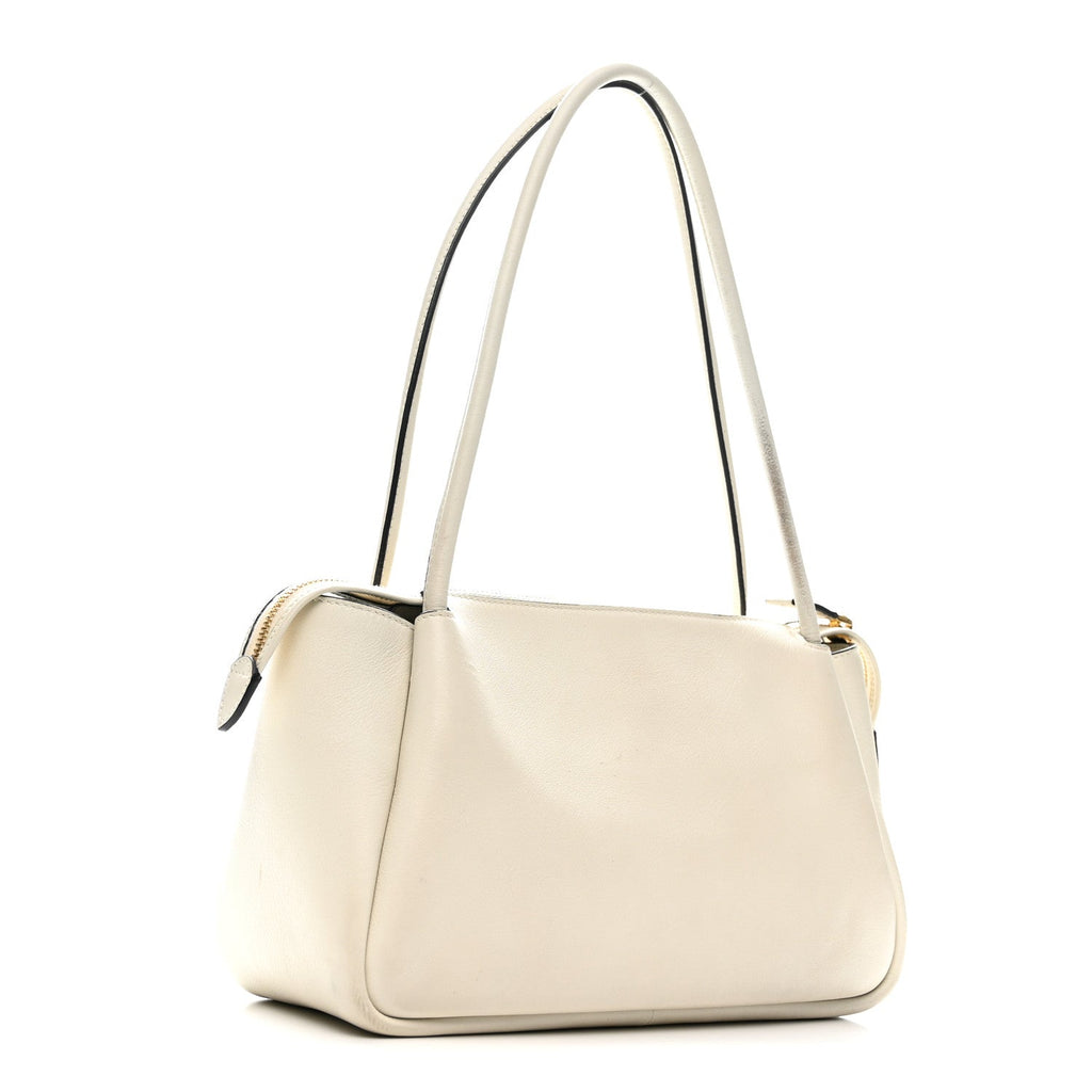 Prada Soft Calfskin Medium Darling Shoulder Bag White