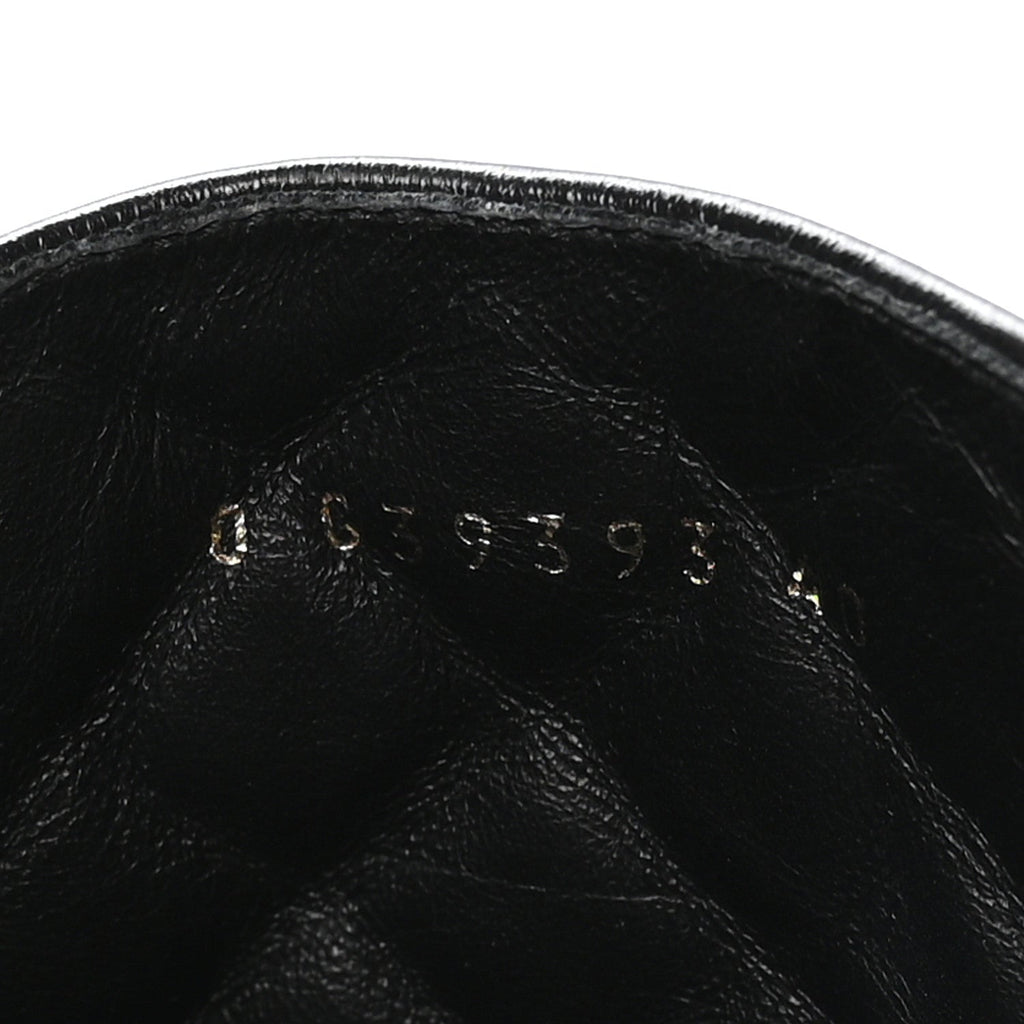 Chanel Shiny Calfskin Patent Quilted Chain Lace Up Combat Boots 40 Black