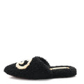 Gucci Faux Shearling Interlocking G Womens Eileen Slippers 36.5 Butterscotch Black