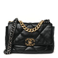Chanel Lambskin Quilted Medium Chanel 19 Flap Black