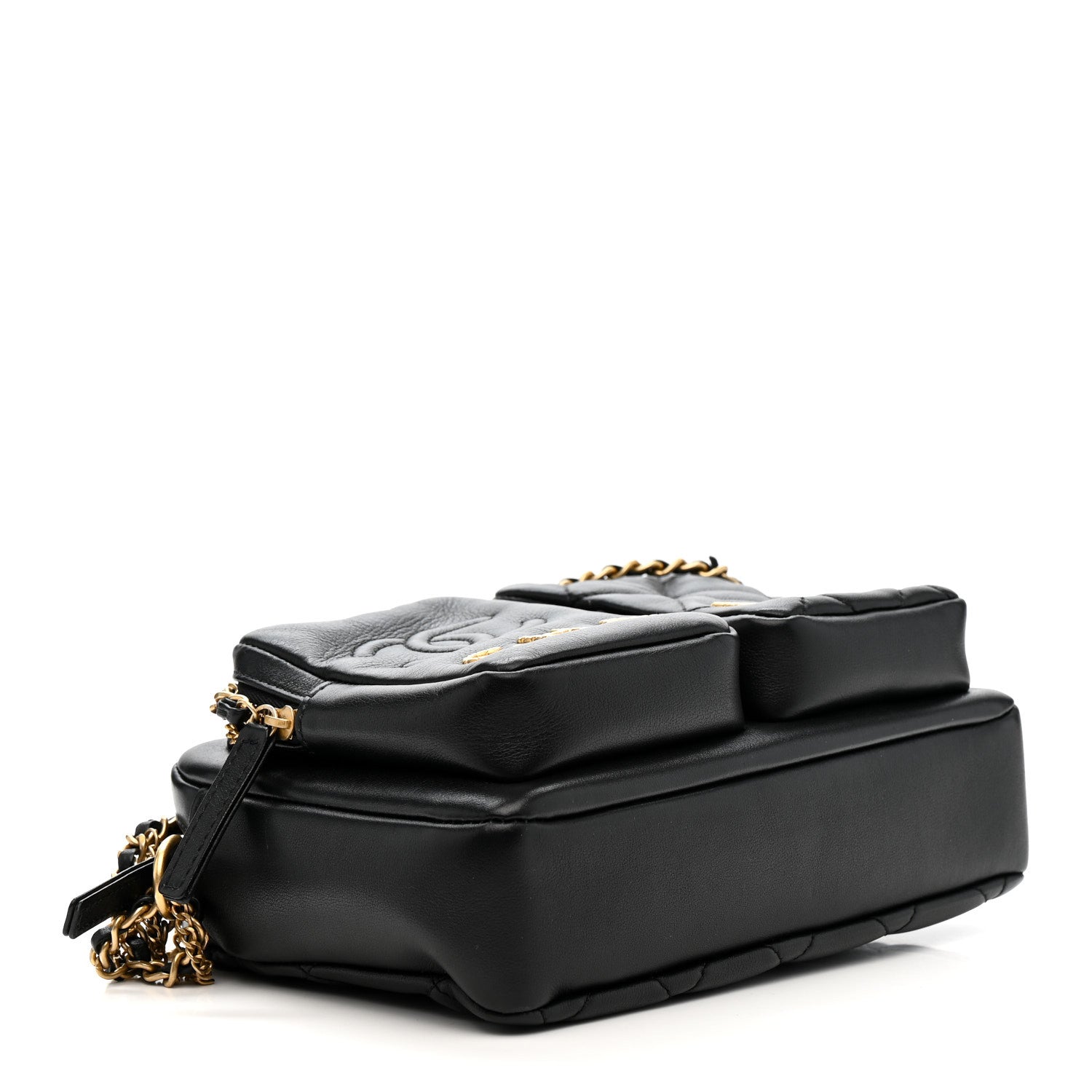 Chanel Calfskin Quilted Large Camera Case Black