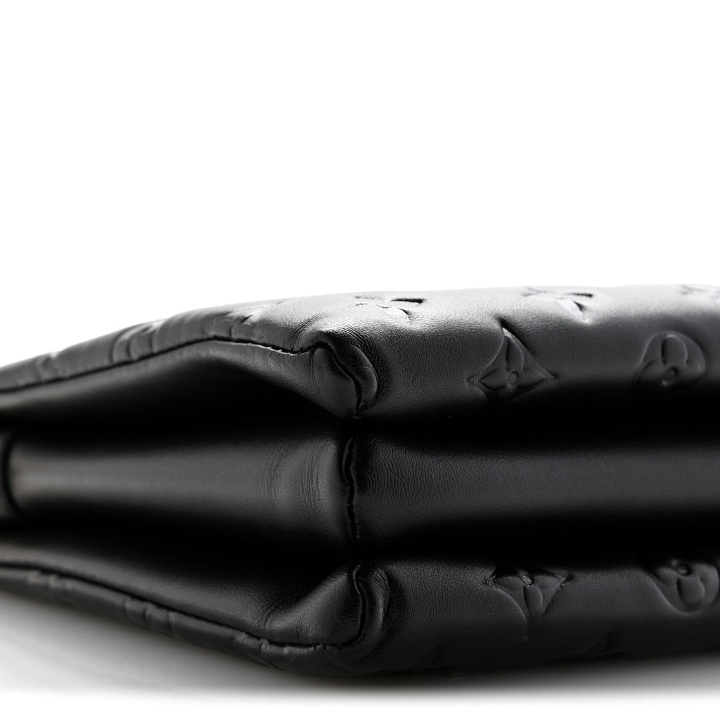 Louis Vuitton Lambskin Embossed Monogram Coussin PM Black