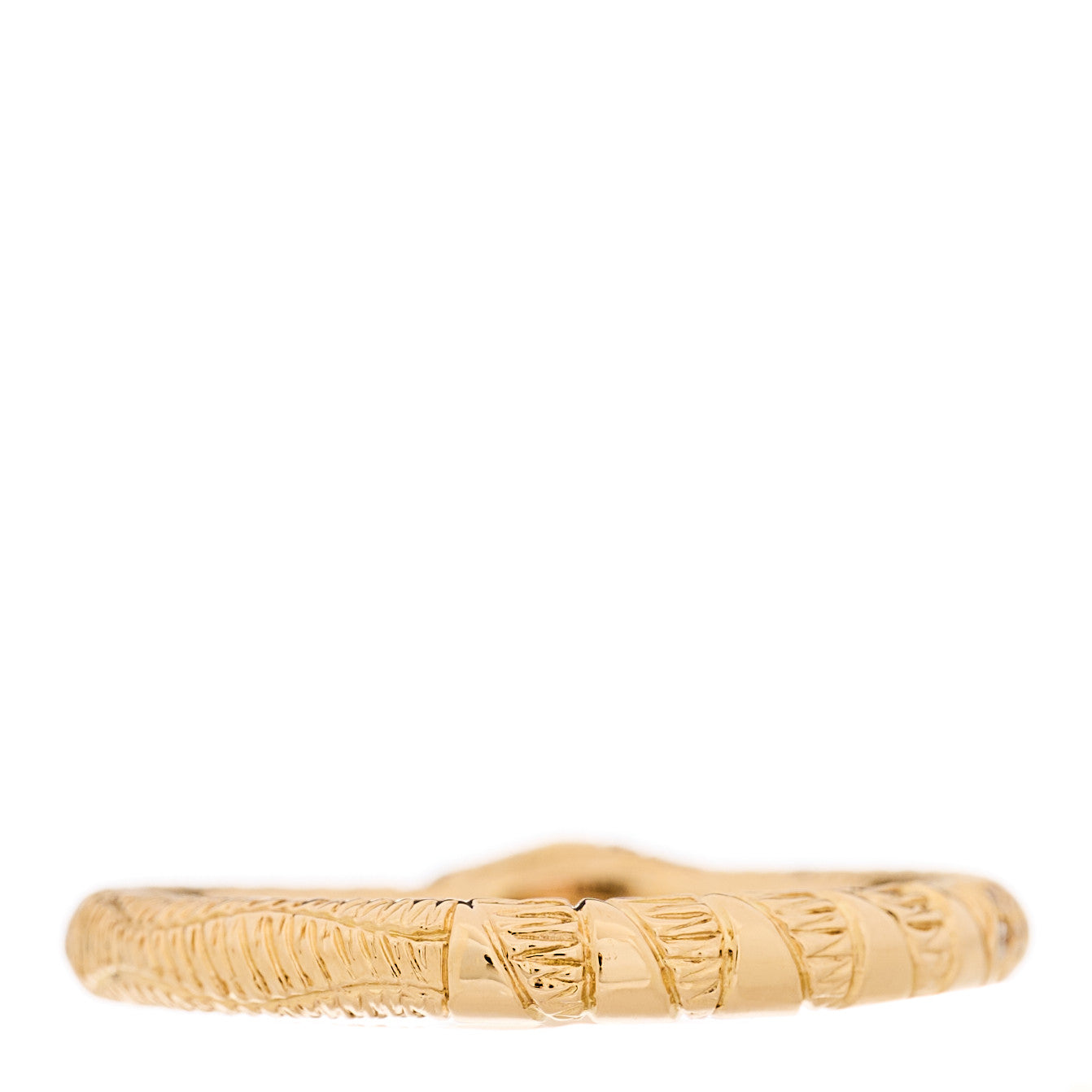 Gucci 18K Yellow Gold Diamond Ouroboros Snake Ring 48 4.5