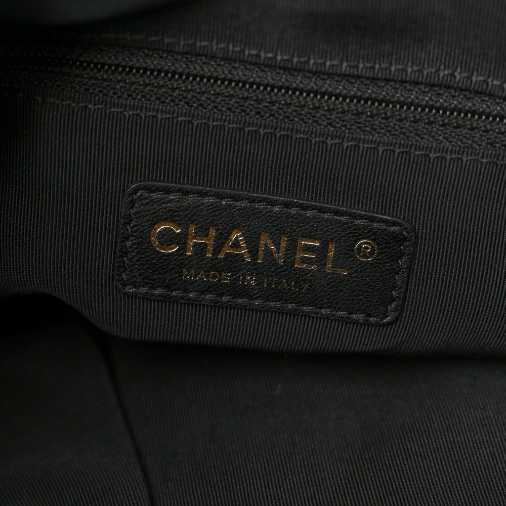 Chanel Calfskin Quilted Large Chain Me Hobo Black