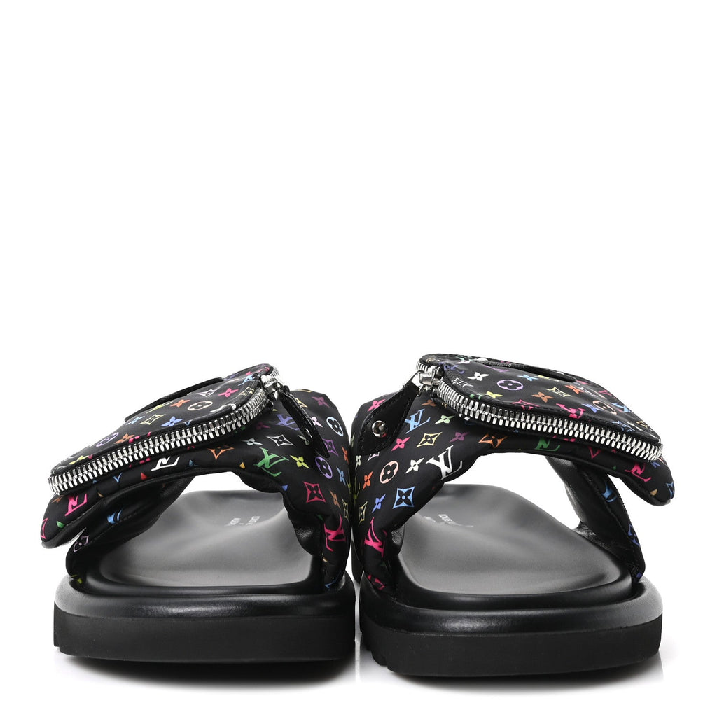 Louis Vuitton LV X TM Monogram Multicolor Pool Pillow Flat Comfort Mule 35 Black