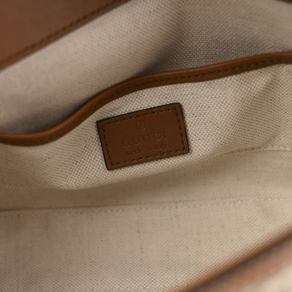 Gucci GG Supreme Monogram Duomo Lux Horsebit 1955 Soft Small Shoulder Bag Beige Ebony Sundial