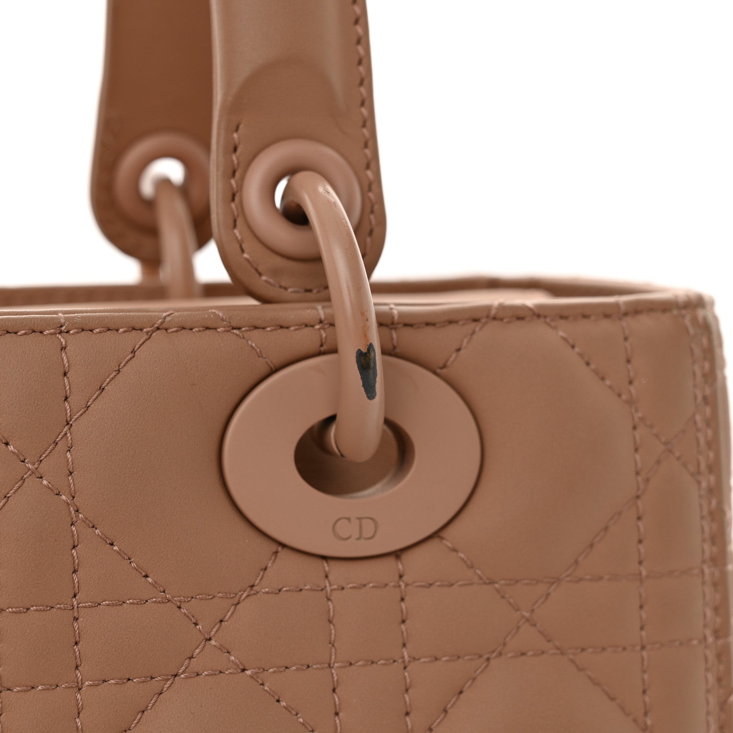 Christian Dior Ultra Matte Calfskin Cannage Medium Lady Dior Beige