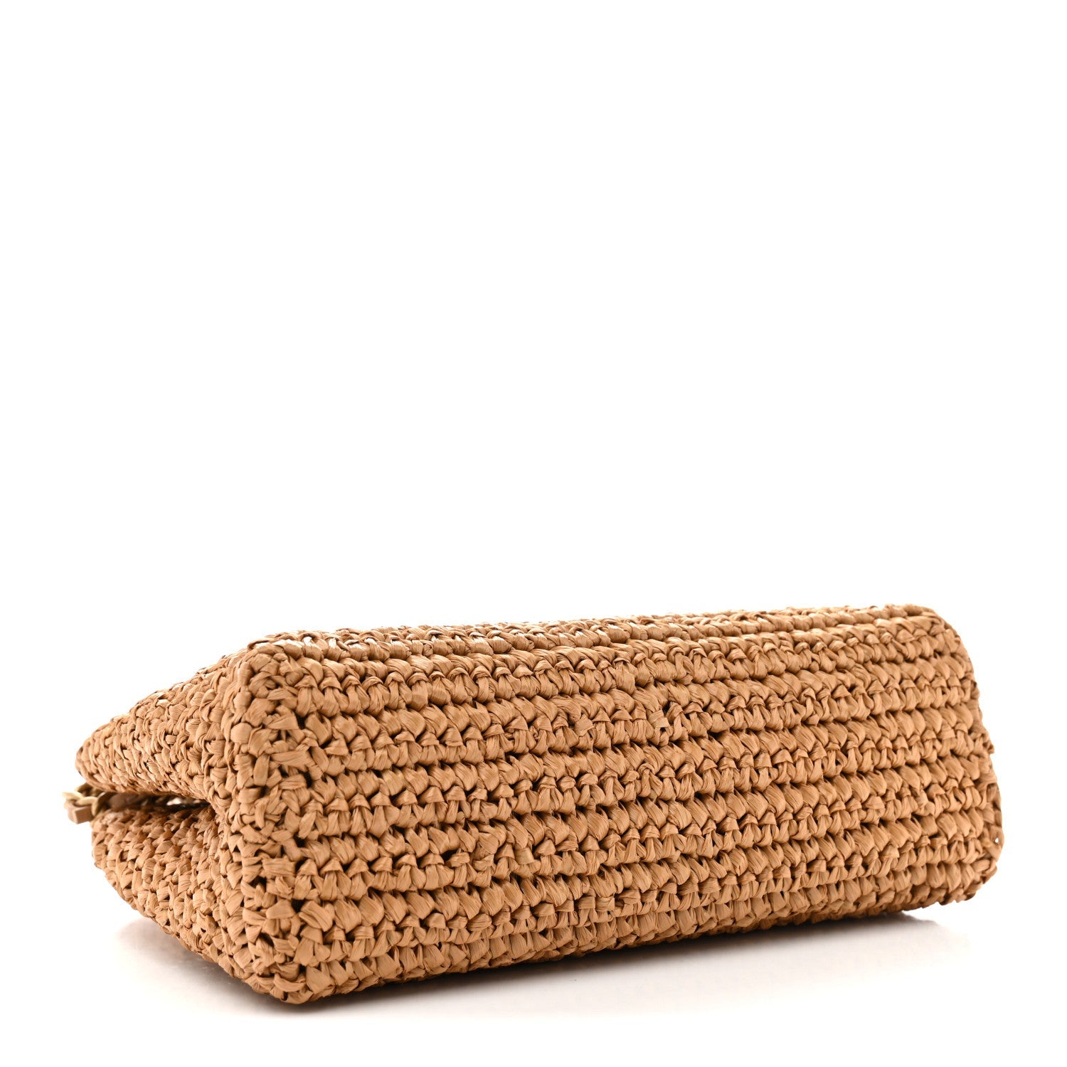 Chanel Braided Raffia Nano Kelly Flap Bag Dark Beige