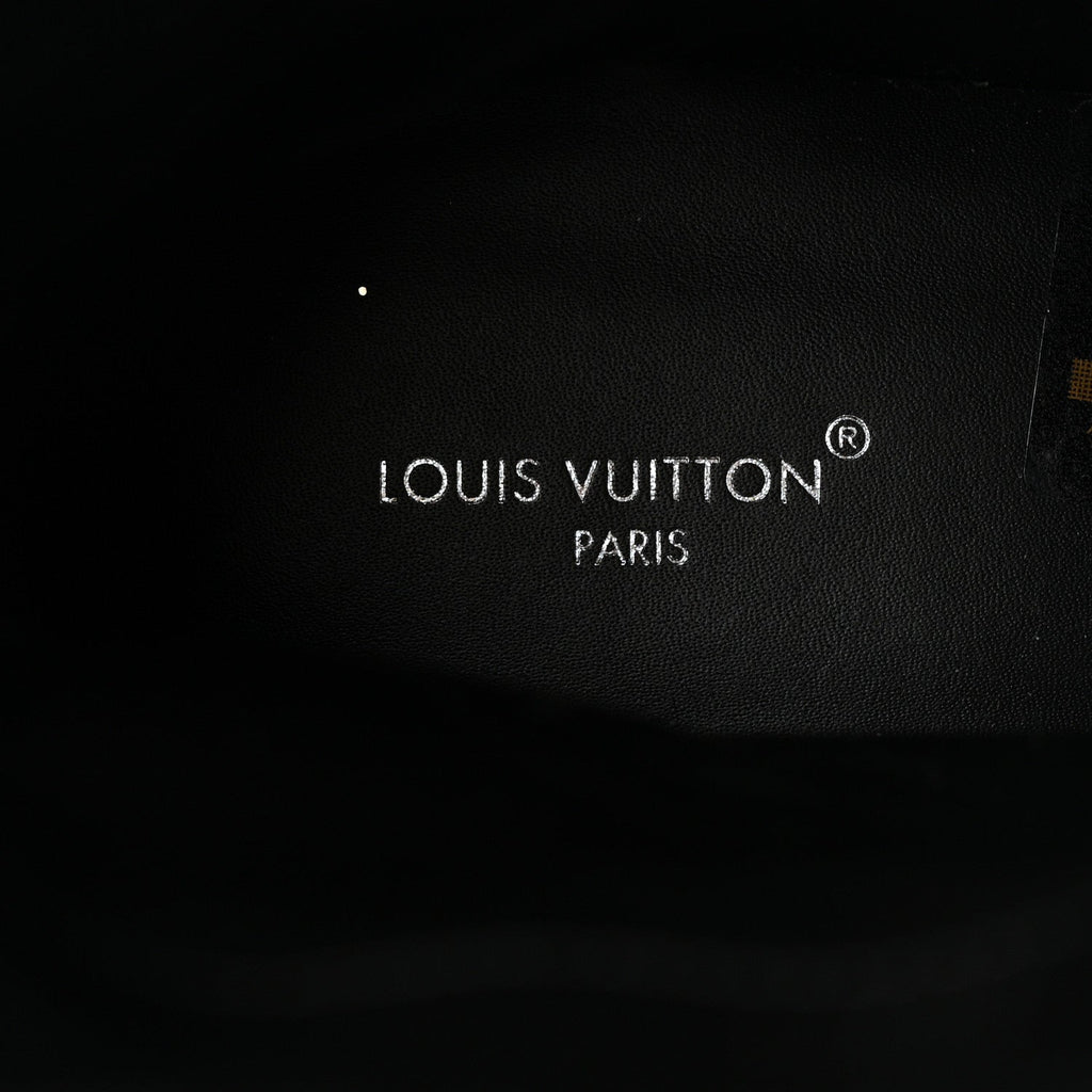 Louis Vuitton Denim Malletage Laureate Platform Desert Boots 39 Dark Blue